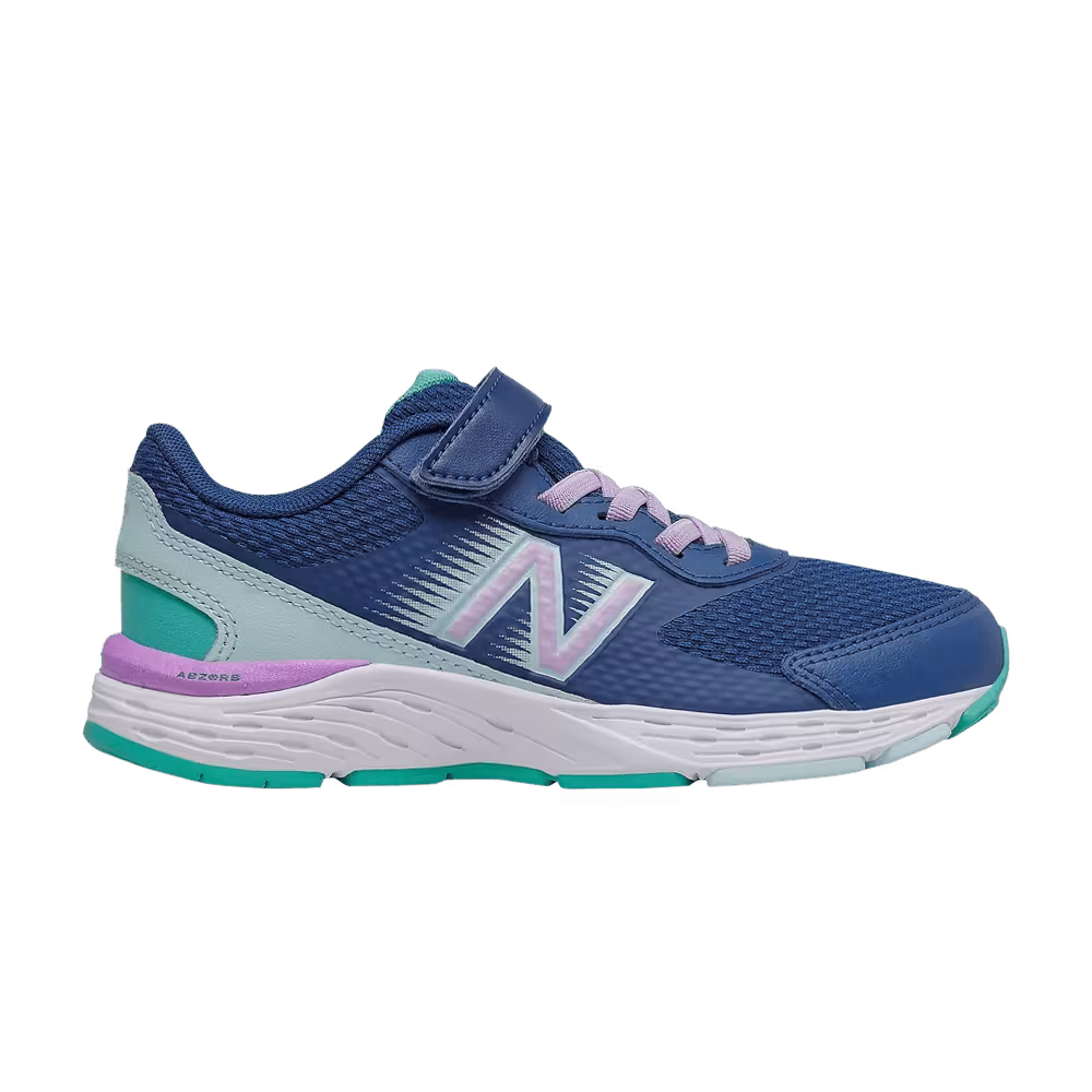 New Balance 680v6 Bungee Big Kid Wide Captain Blue Mint
