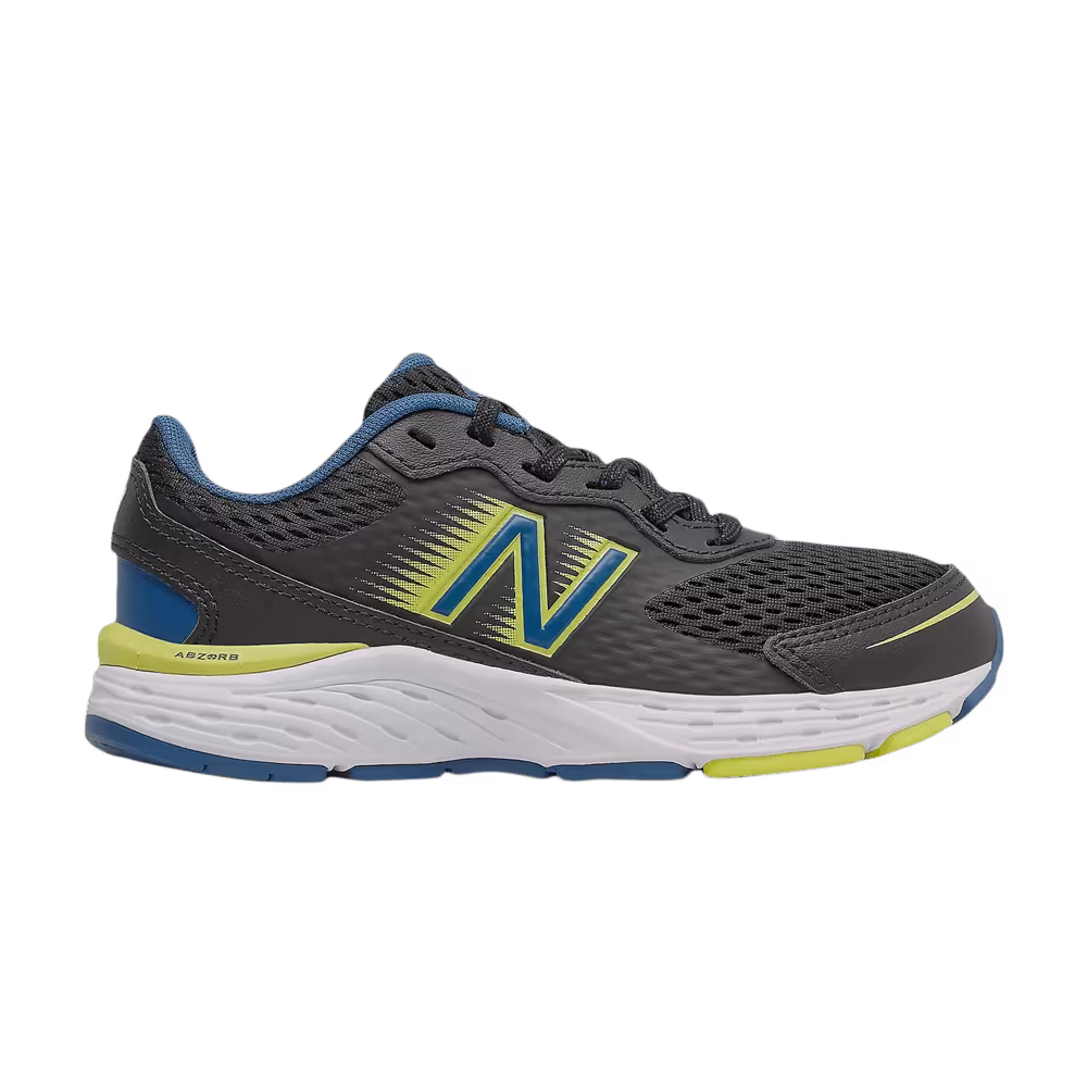New Balance 680v6 Kids Wide Black Oxygen Blue Yellow