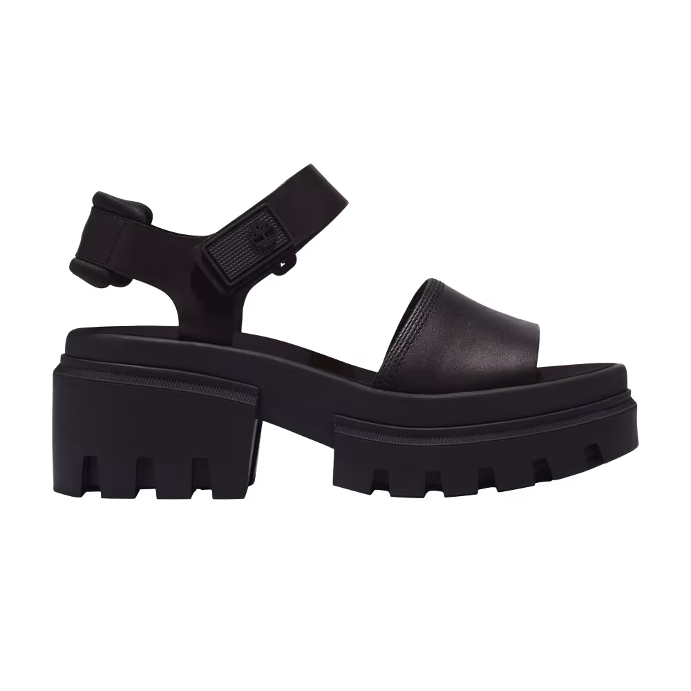 Timberland Women's Everleigh Ankle Strap Sandal Triple Black