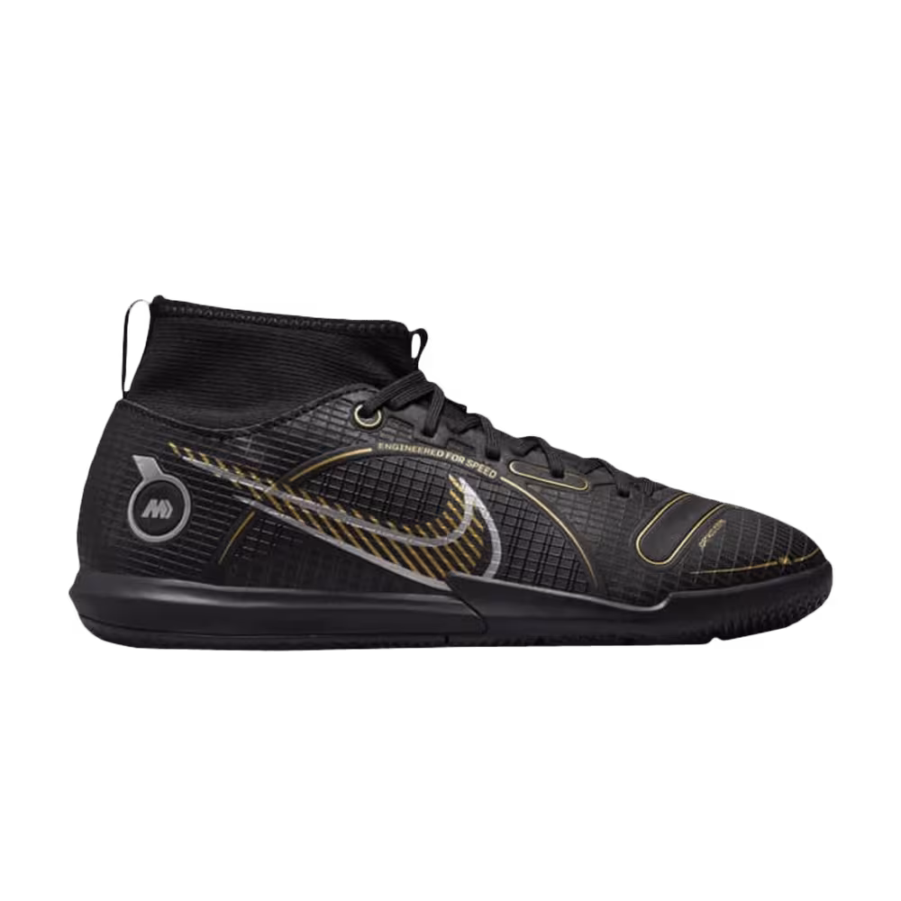 Nike Mercurial Superfly 8 Academy IC GS Black Metallic Gold