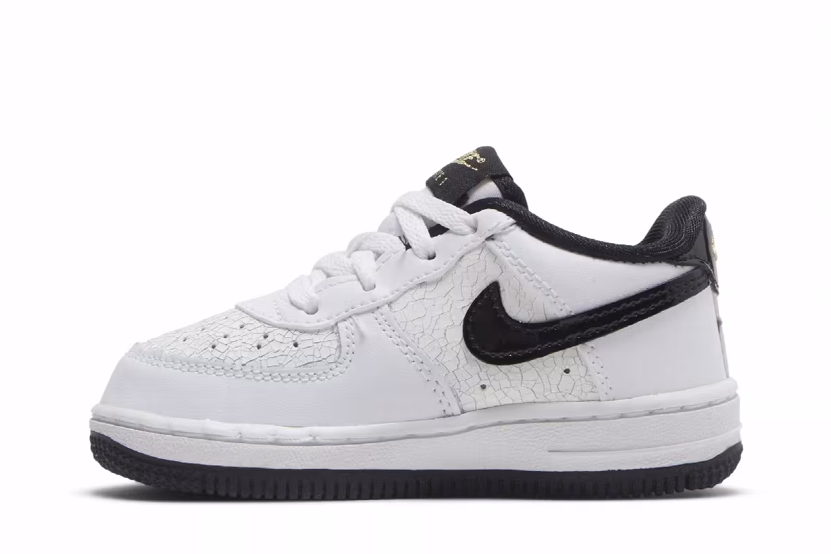 Nike Force 1 LV8 TD Cracked - White Black, view 4