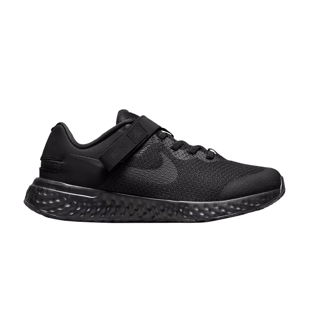 Nike Revolution 6 FlyEase 4E GS Black Dark Smoke Grey