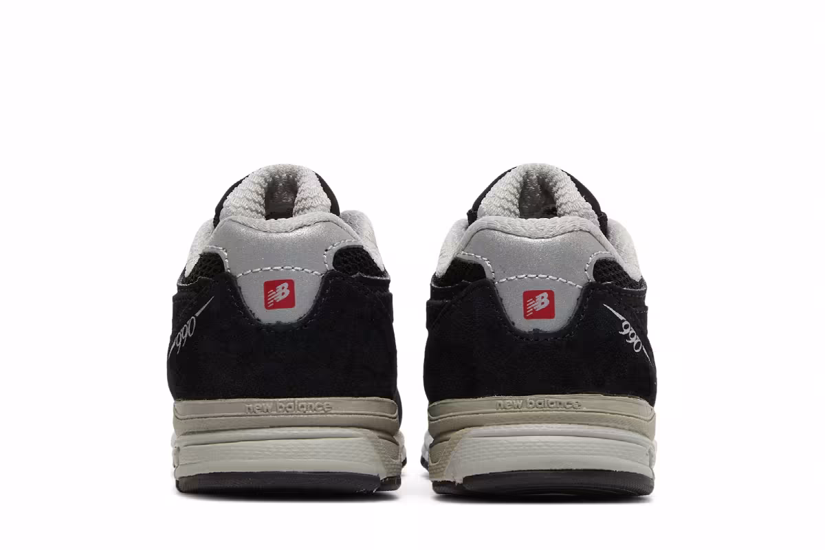New Balance 990v3 Toddler Wide Black, view 7