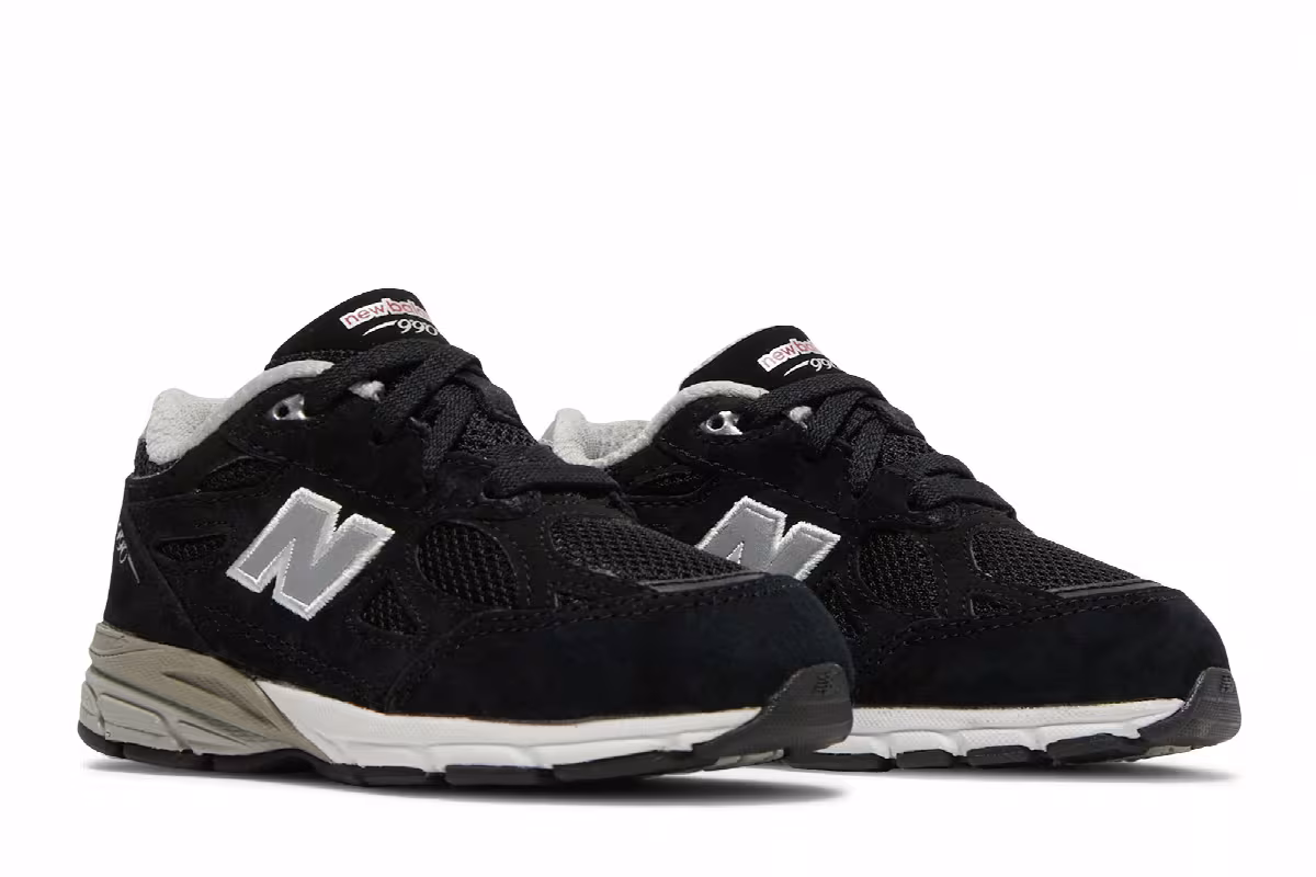 New Balance 990v3 Toddler Wide Black, view 9