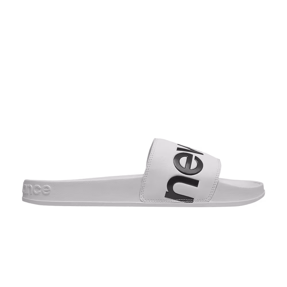 New Balance 200 Slides 4E Wide White Black