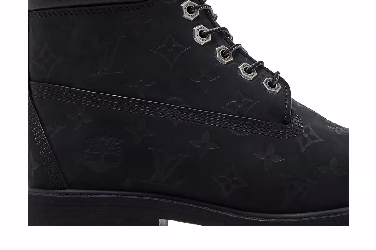 Louis Vuitton x Timberland 6 Inch Ankle Boot Embossed Monogram - Black, view 3