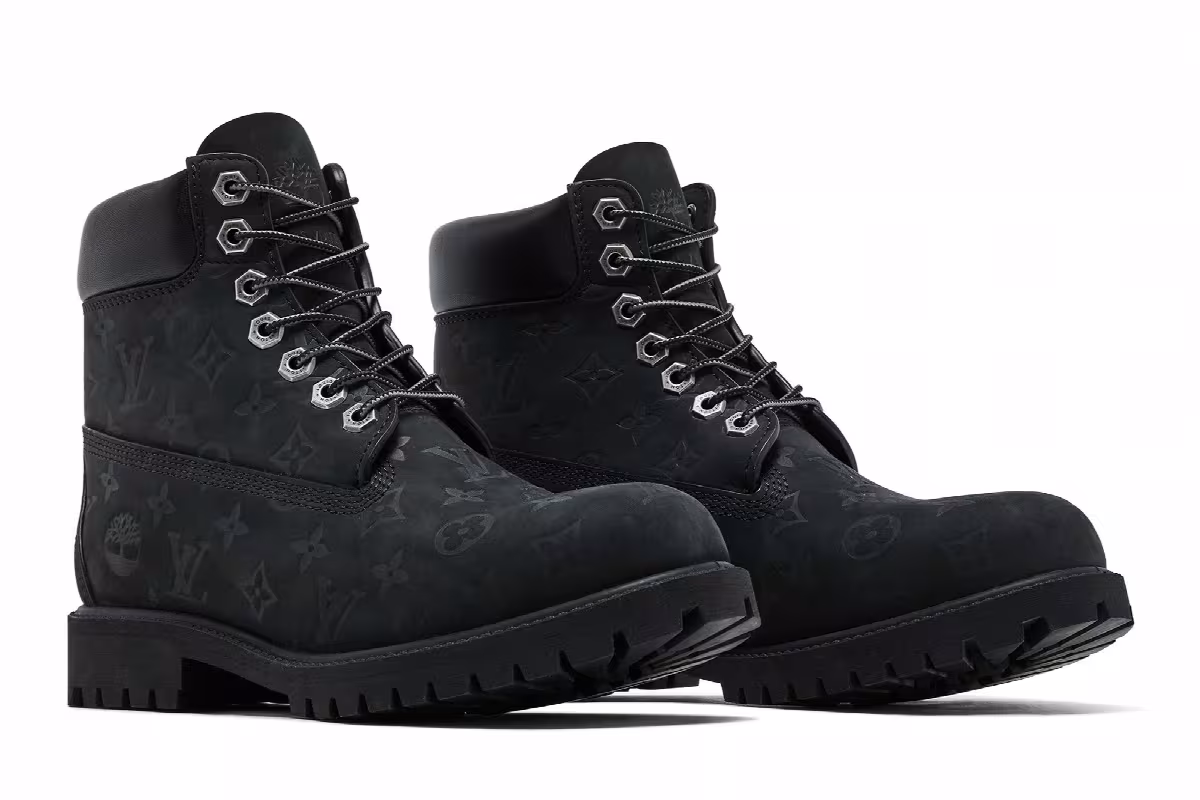 Louis Vuitton x Timberland 6 Inch Ankle Boot Embossed Monogram - Black, view 9