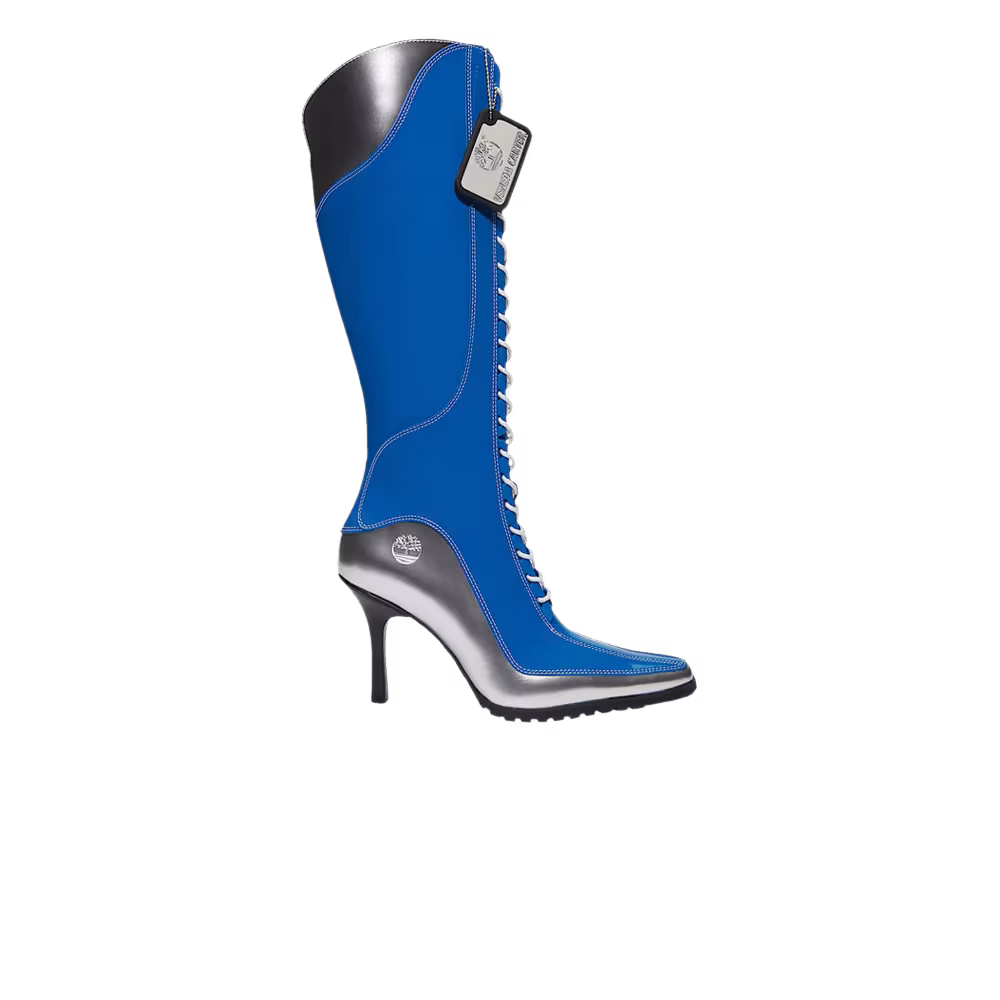 Veneda Carter x Timberland Women's 14 Inch Lace-Up Zip Boot Bright Blue Patent Leather