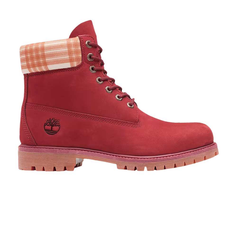 Timberland Heritage 6 Inch Waterproof Boot Plaid - Dark Red