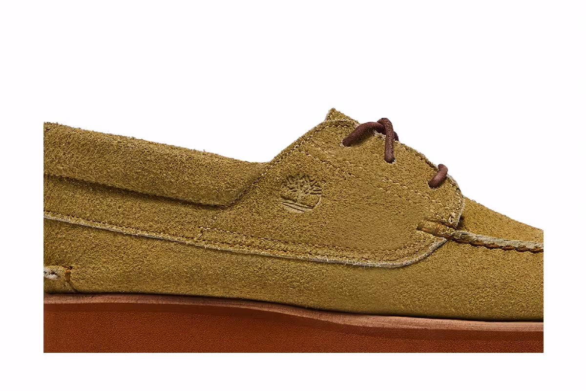 Timberland 3-Eye Classic Wedge Vibram Lace Up Light Beige Suede, view 3