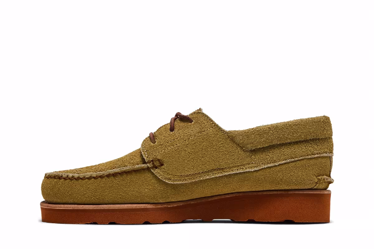 Timberland 3-Eye Classic Wedge Vibram Lace Up Light Beige Suede, view 4