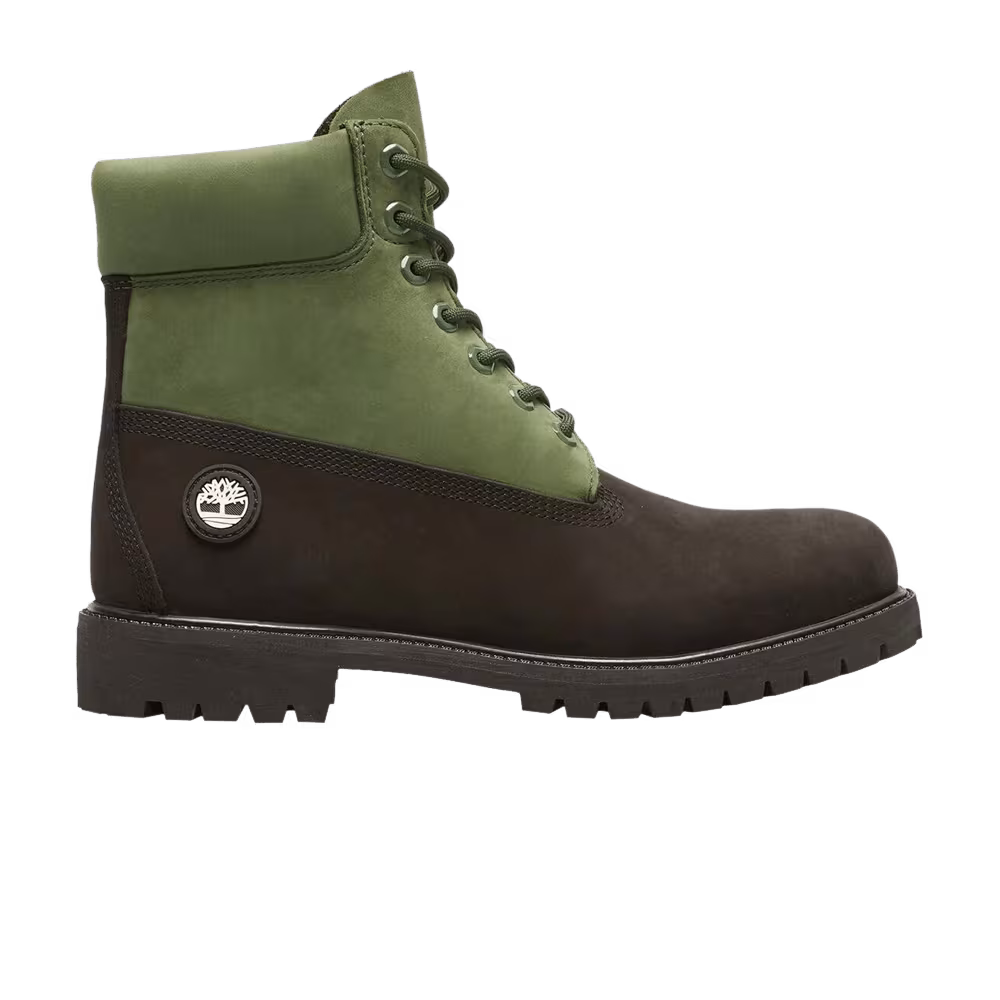 Timberland 6 Inch Lace Up Waterproof Boot Dark Green Black