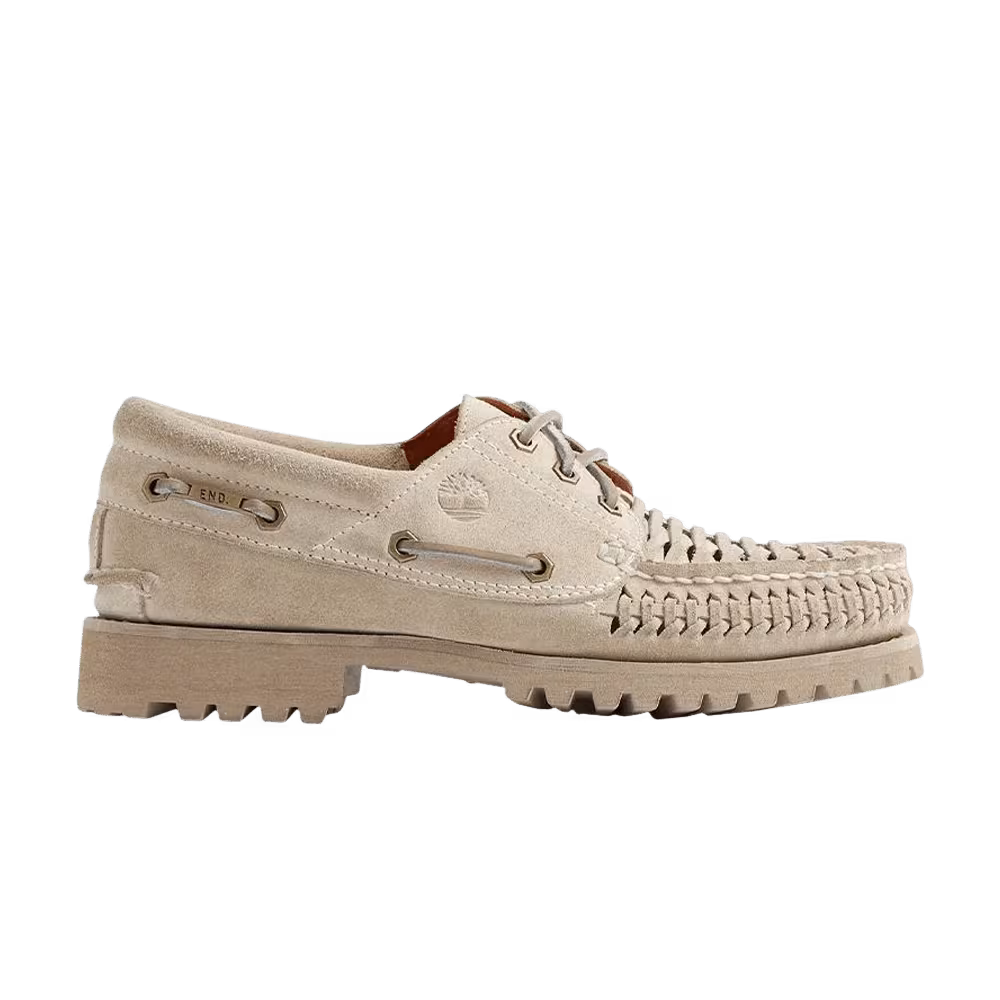 END. x Timberland 3-Eye Classic Lug Boat White Suede