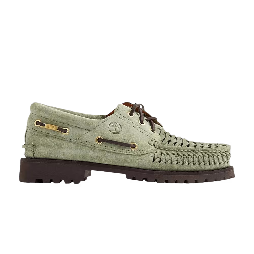 END. x Timberland 3-Eye Classic Lug Boat Wide Light Green Suede