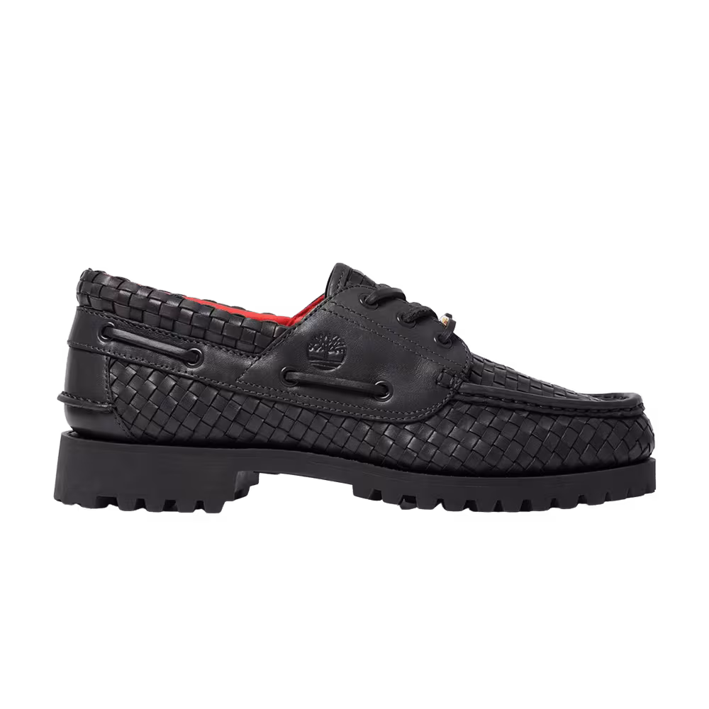 Supreme x Timberland 3-Eye Classic Lug Black Woven Leather