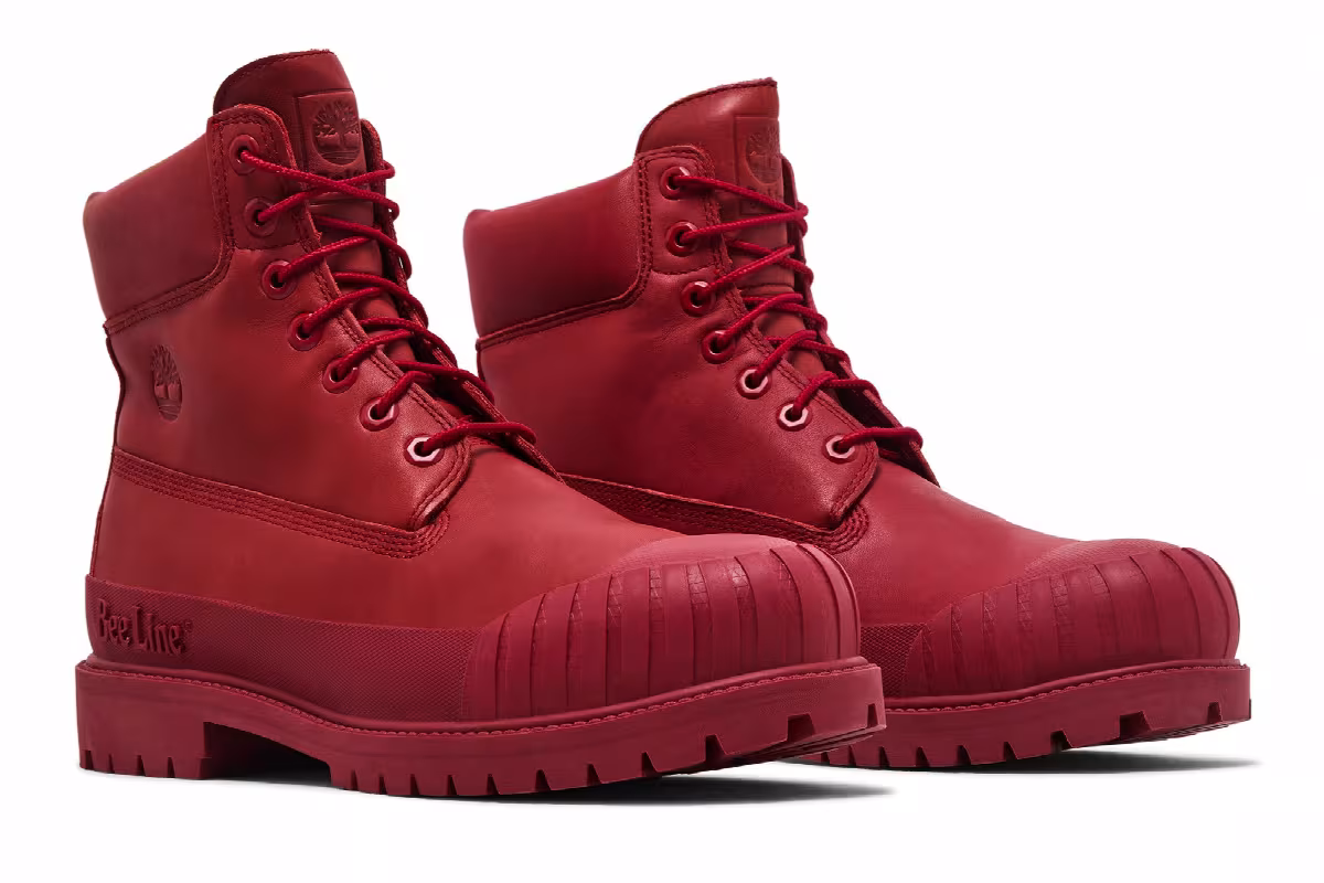 Bee Line x Timberland 6 Inch Rubber-Toe Waterproof Boot Medium Red, view 9