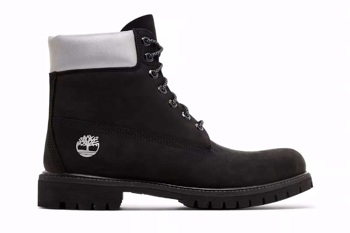 Timberland 6 Inch Premium Boot Black Silver, view 2