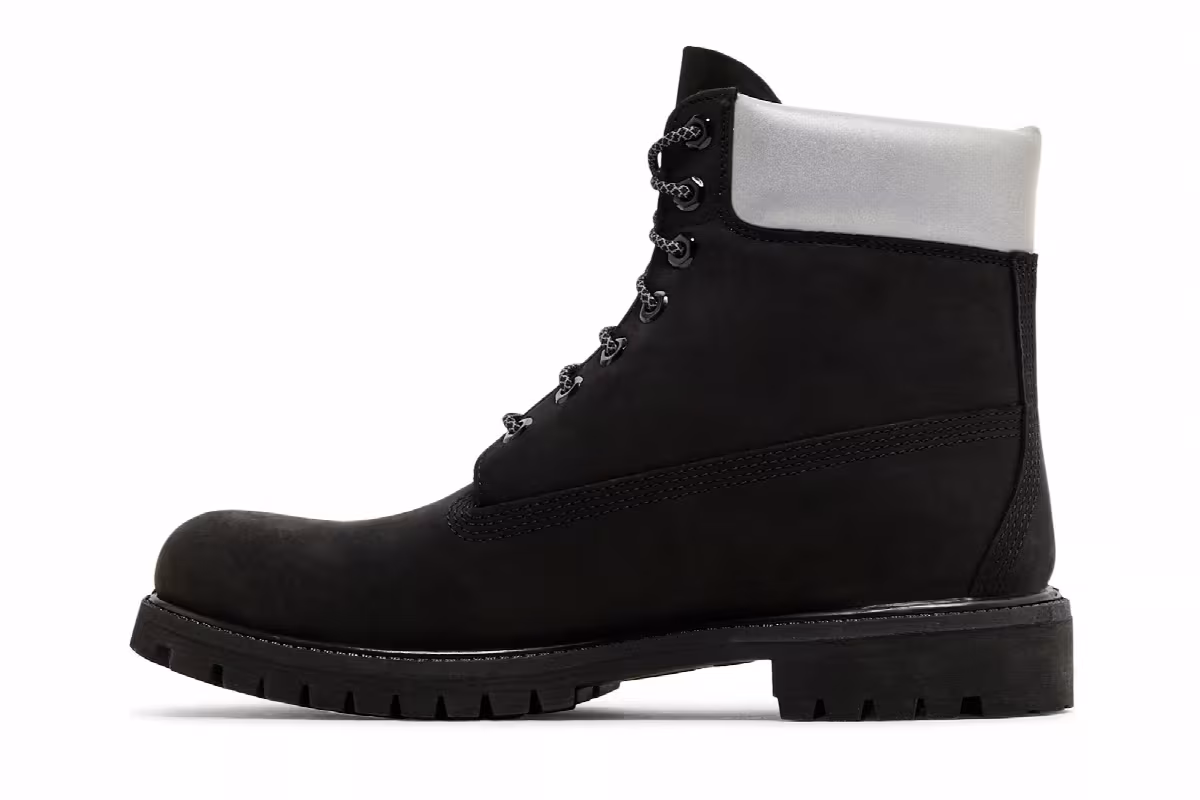 Timberland 6 Inch Premium Boot Black Silver, view 4