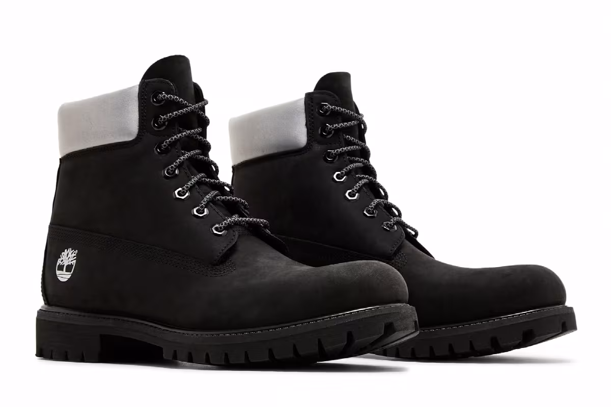 Timberland 6 Inch Premium Boot Black Silver, view 9
