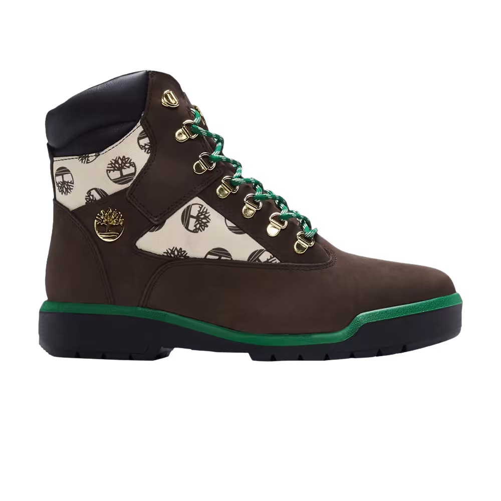 Timberland 6 Inch Field Boot Allover Logo - Dark Brown