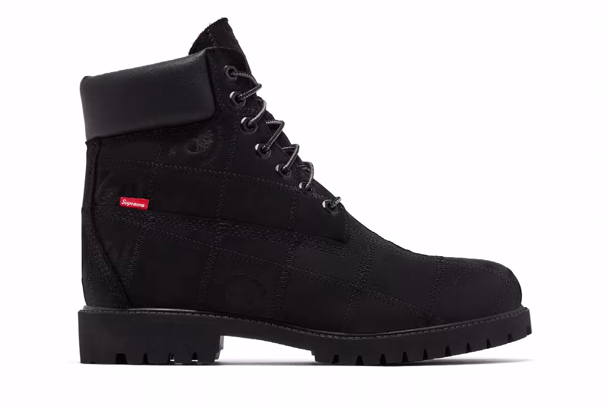 Supreme x Timberland 6 Inch Premium Waterproof Boot Patchwork - Black, view 2