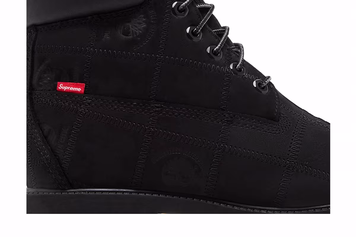 Supreme x Timberland 6 Inch Premium Waterproof Boot Patchwork - Black, view 3