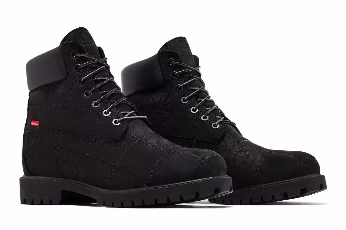 Supreme x Timberland 6 Inch Premium Waterproof Boot Patchwork - Black, view 9