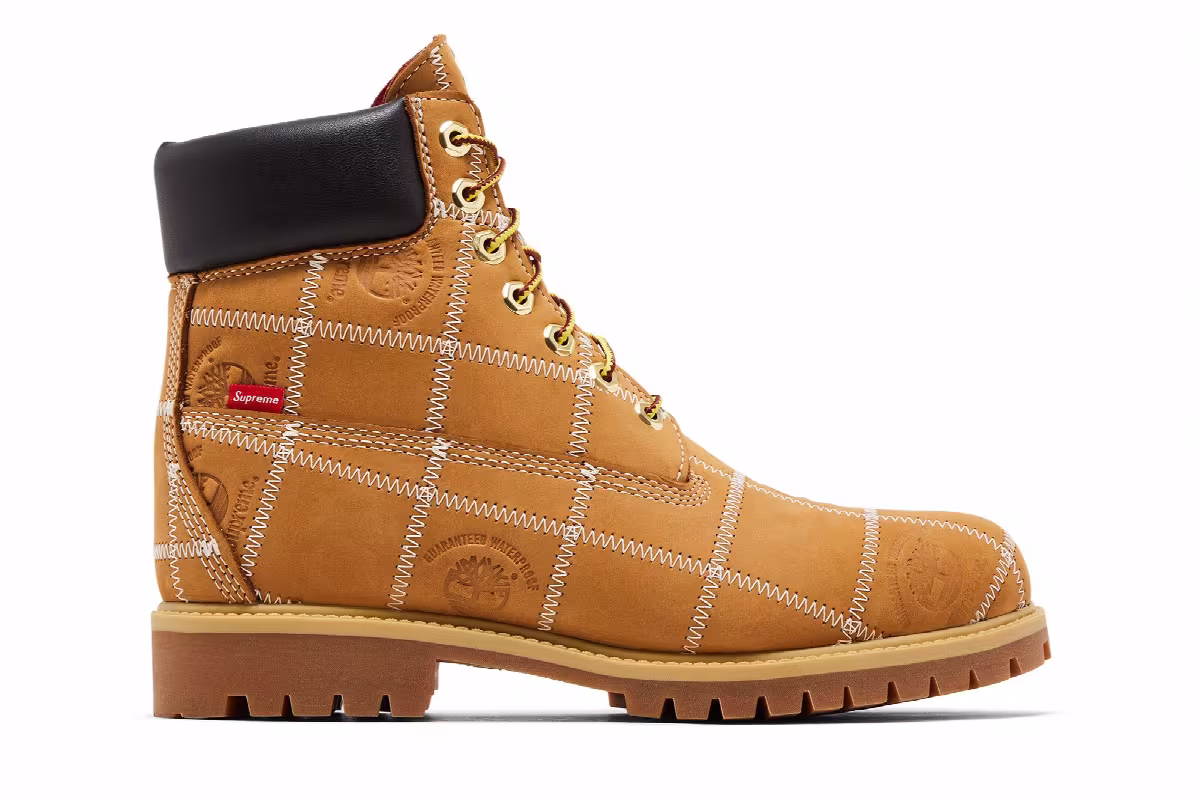 Supreme x Timberland 6 Inch Premium Waterproof Boot Patchwork - Wheat, view 2