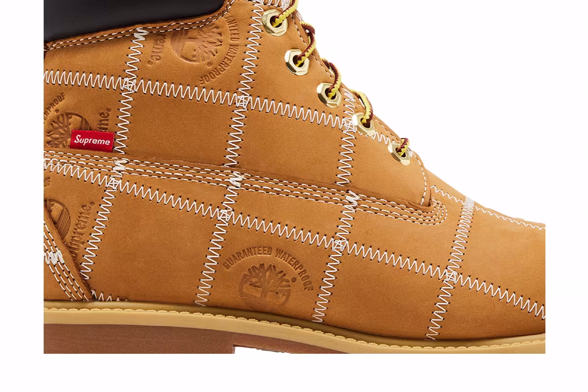 Supreme x Timberland 6 Inch Premium Waterproof Boot Patchwork - Wheat, view 3