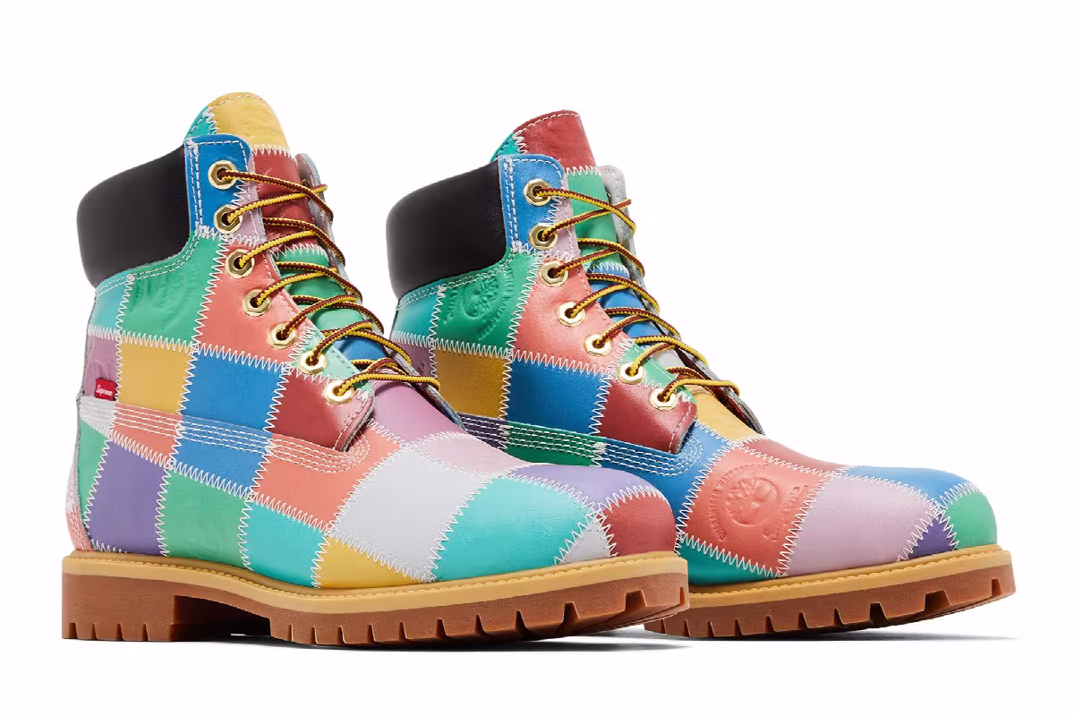 Supreme x Timberland 6 Inch Premium Waterproof Boot Patchwork - Multi-Color, view 9