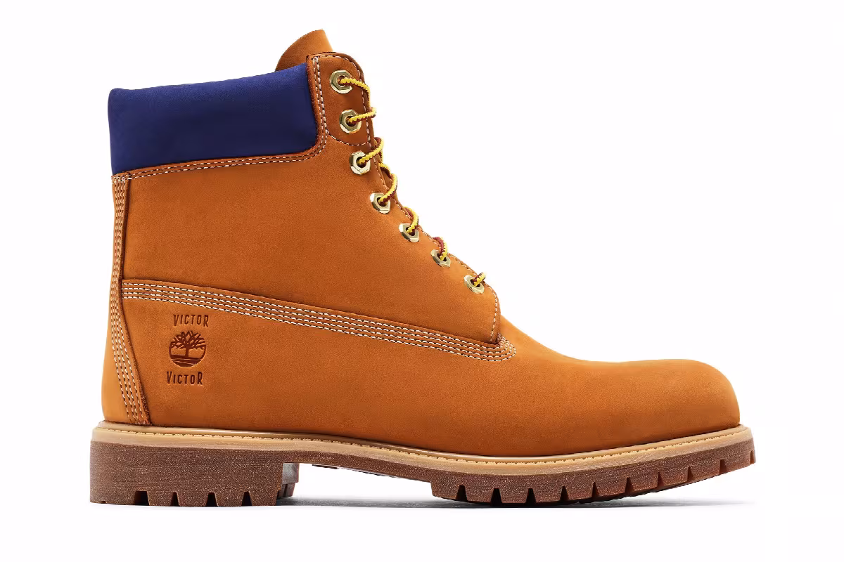 Victor Victor x Timberland 6 Inch Premium Boot Wheat Navy, view 2