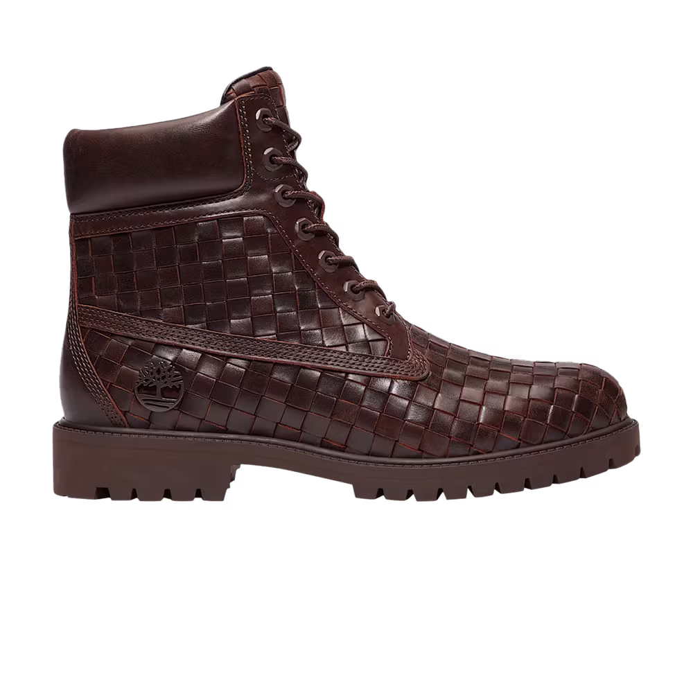 Timberland 6 Inch Premium Boot Woven Leather - Dark Brown