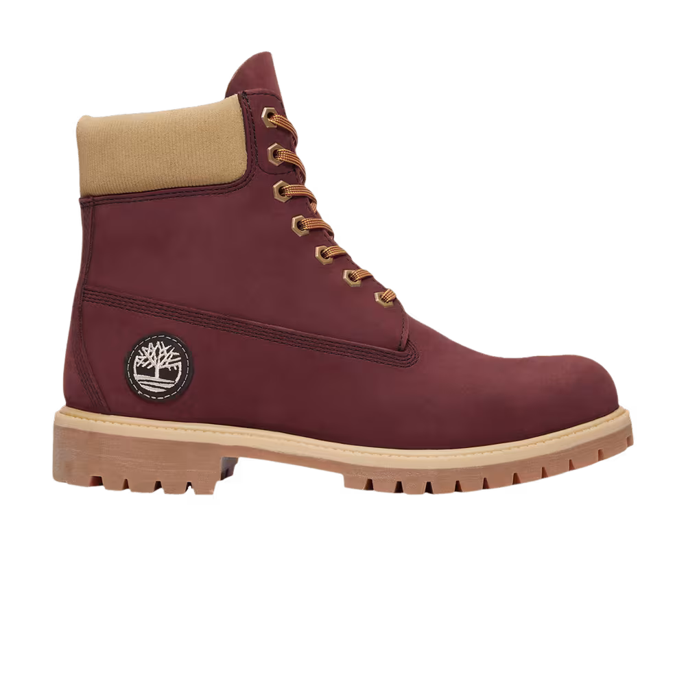 Timberland 6 Inch Premium Waterproof Boot Burgundy Beige