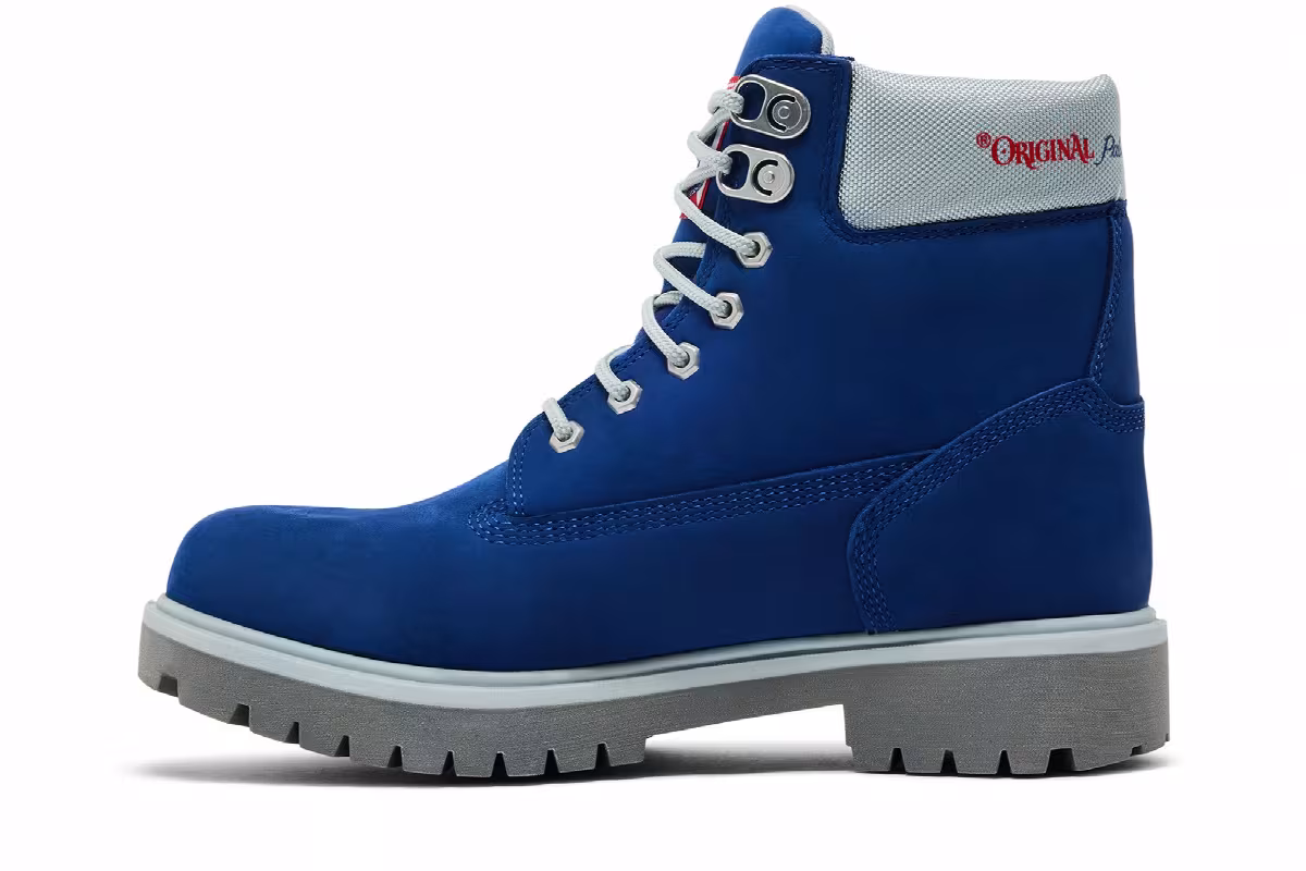 Pabst Blue Ribbon x Timberland 6 Inch Soft Toe Waterproof Work Boot Blue, view 4