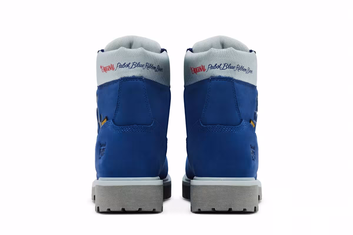 Pabst Blue Ribbon x Timberland 6 Inch Soft Toe Waterproof Work Boot Blue, view 7