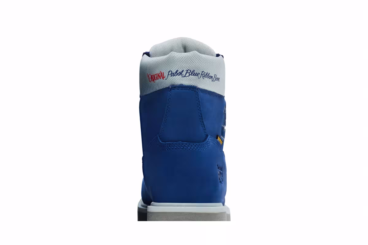 Pabst Blue Ribbon x Timberland 6 Inch Soft Toe Waterproof Work Boot Blue, view 8