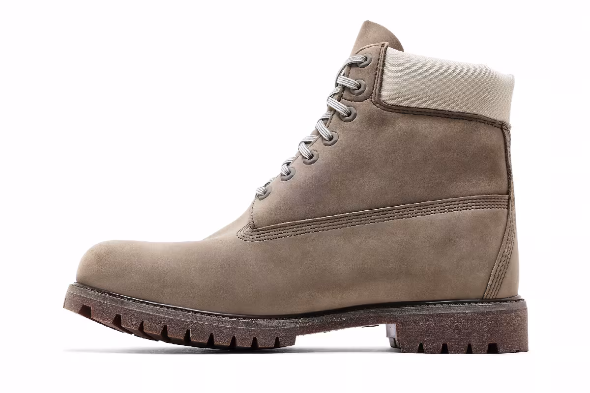 Timberland 6 Inch Premium Waterproof Boot Grey Nubuck Light Green, view 4