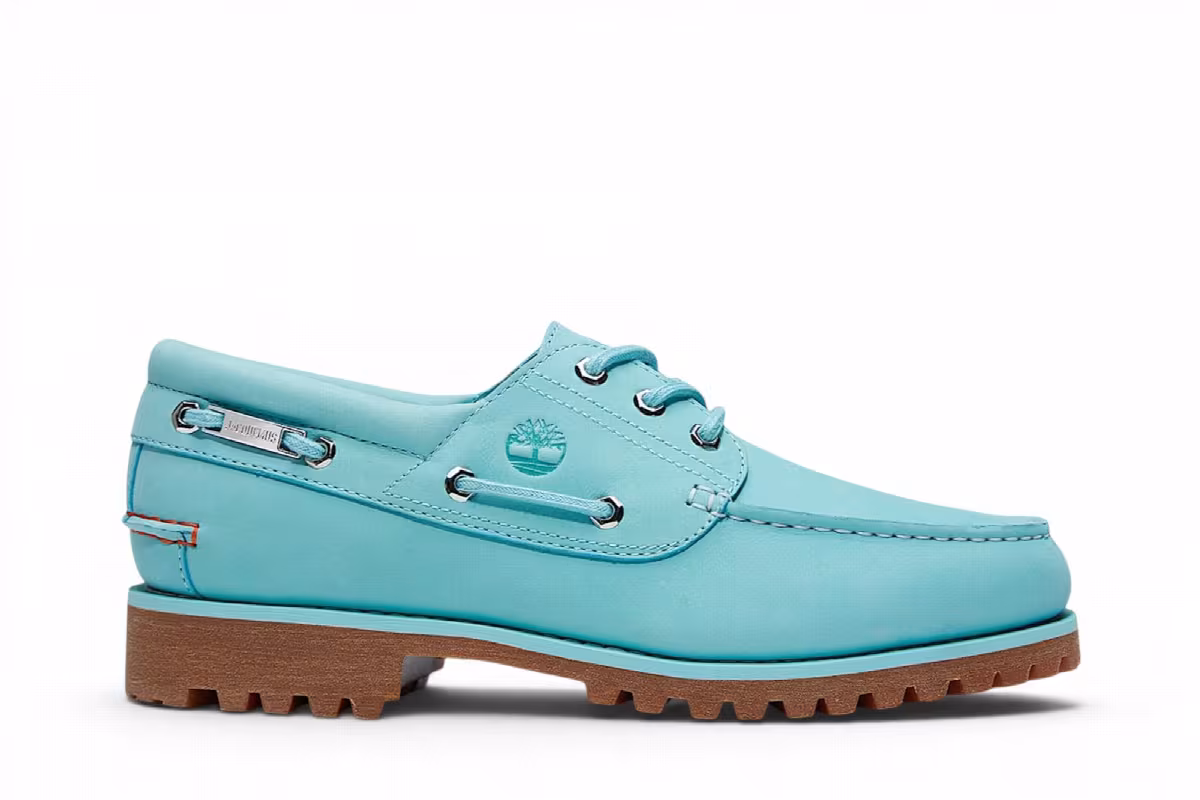 Jacquemus x Timberland 3-Eye Lug Boat Aqua, view 2
