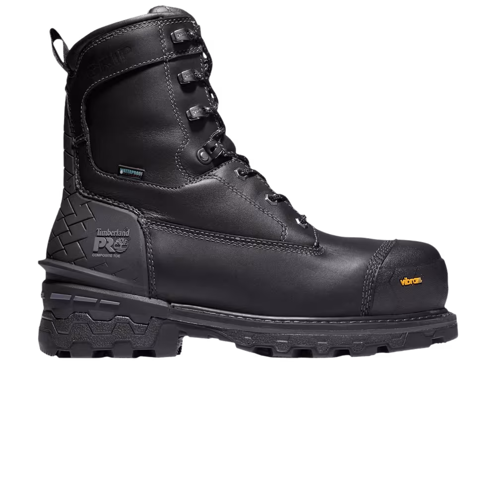 Timberland Boondock 8 Inch Composite Toe Waterproof Work Boot Wide Black