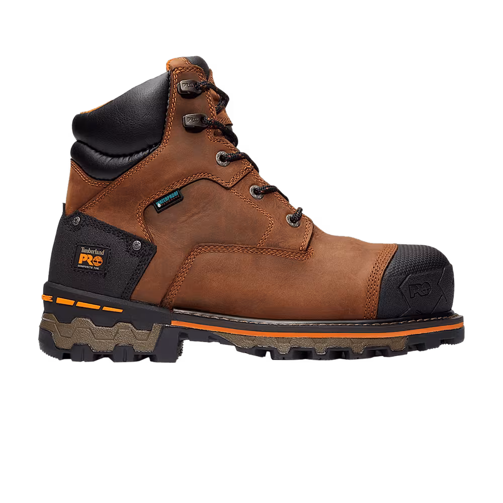 Timberland Boondock 6 Inch Composite Toe Waterproof Work Boot Brown Oiled Distressed