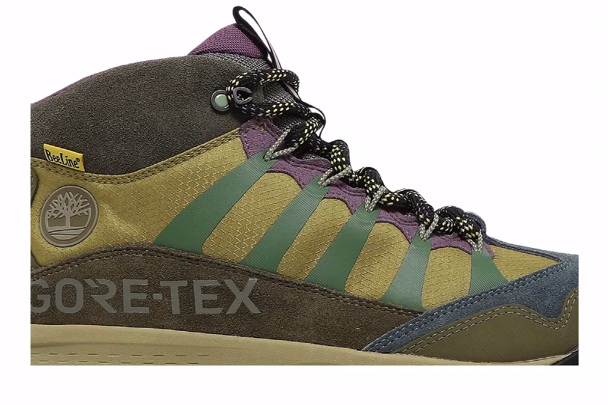 Bee Line x Timberland Garrison Trail Mid Hikers Medium Blue Suede, view 3