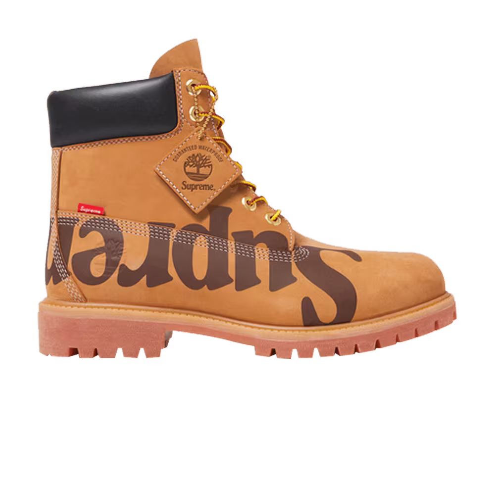 Supreme x Timberland 6 Inch Premium Waterproof Boot Big Logo - Wheat