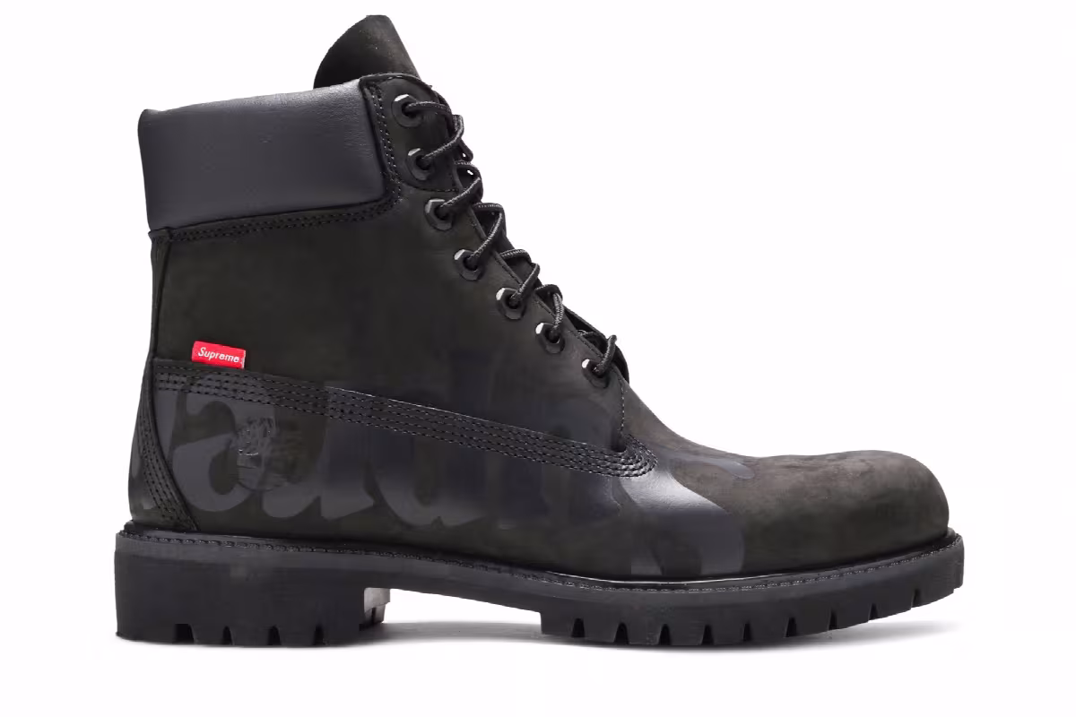 Supreme x Timberland 6 Inch Premium Waterproof Boot Big Logo - Black, view 2