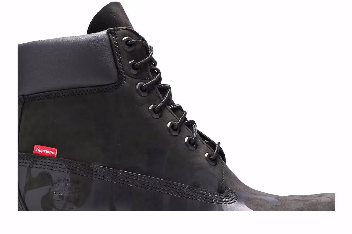 Supreme x Timberland 6 Inch Premium Waterproof Boot Big Logo - Black, view 3