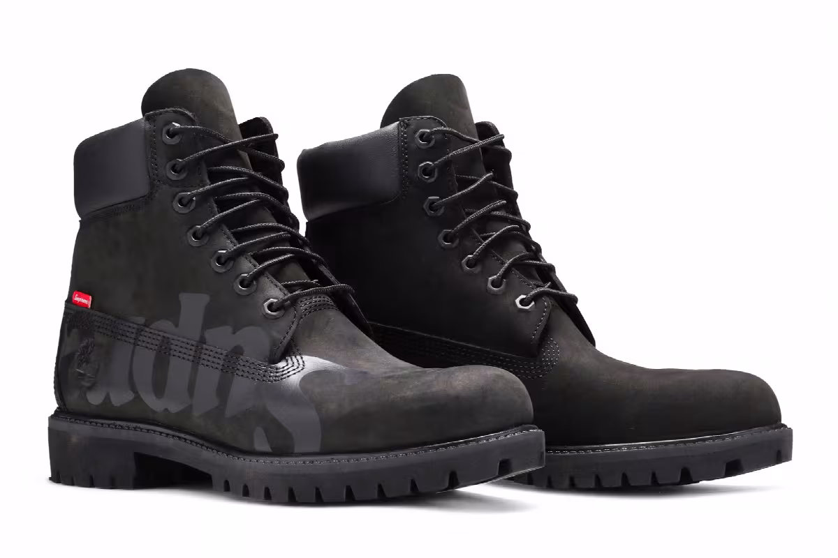 Supreme x Timberland 6 Inch Premium Waterproof Boot Big Logo - Black, view 9