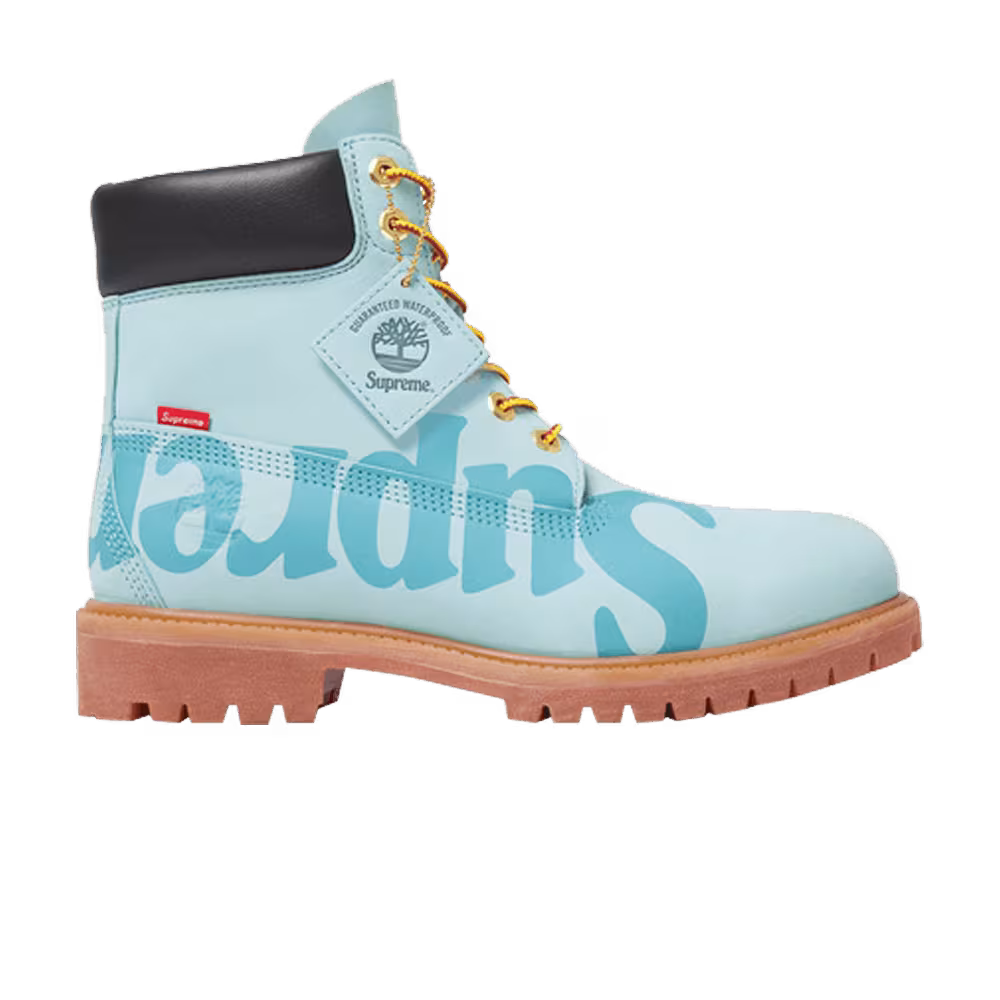 Supreme x Timberland 6 Inch Premium Waterproof Boot Big Logo - Light Blue