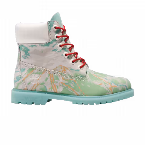 Timberland Wmns Ski School Heritage 6 Inch Boot Wide 'Trail Maps - Blue Green Nubuck'