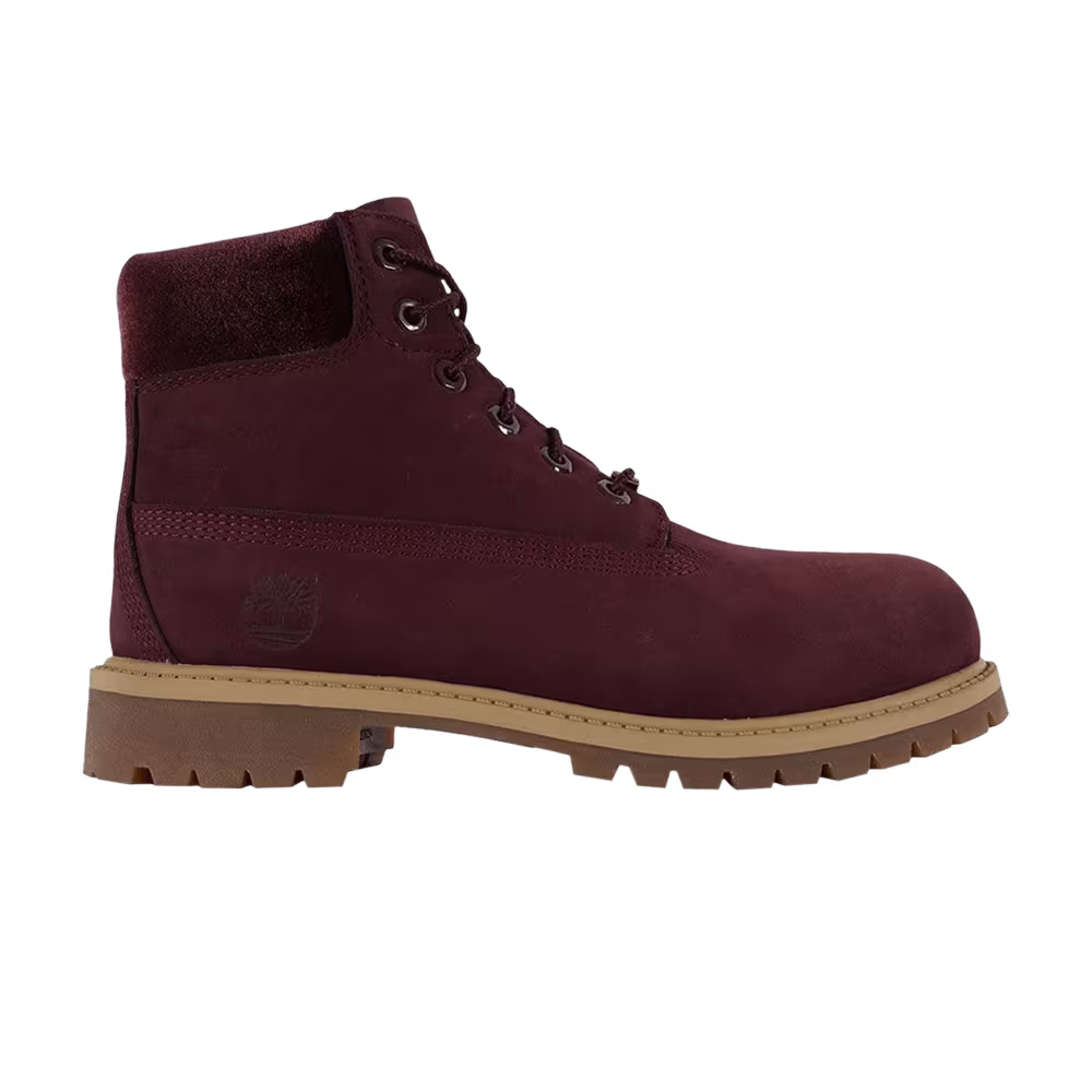 Timberland DTLR x 6 Inch Premium Boot Junior Burgundy Velvet