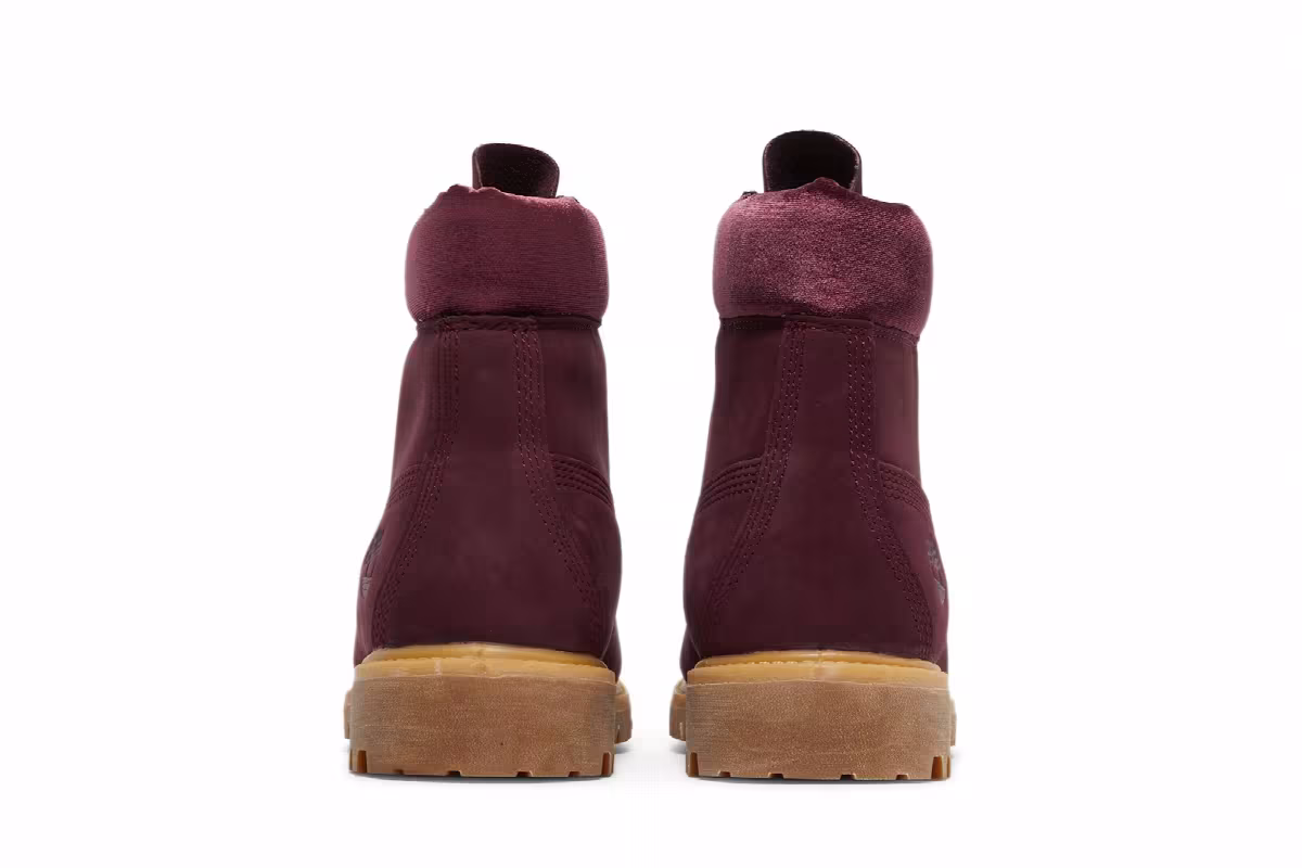 DTLR x Timberland 6 Inch Premium Boot Burgundy Velvet, view 7