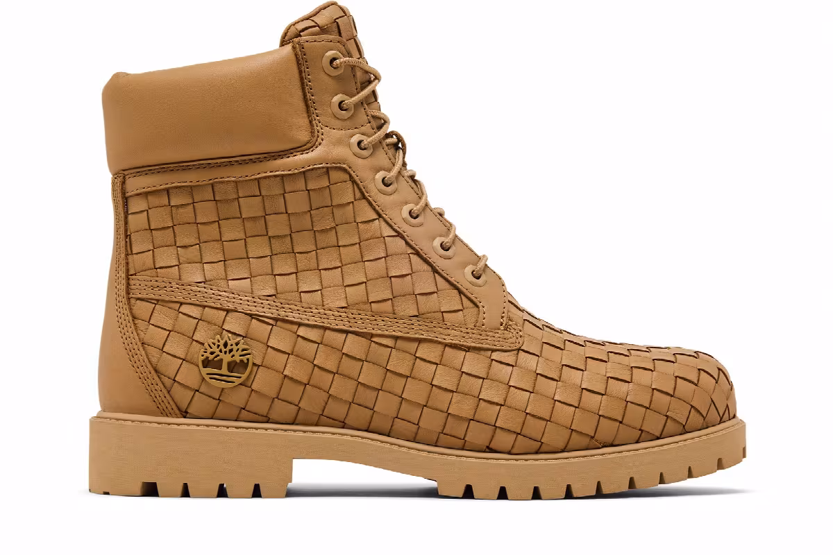 Timberland 6 Inch Premium Boot Woven Medium Beige Full Grain, view 2